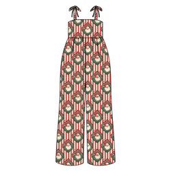 Candy Cane Lane Rene Shoulder Tie Adult Jumpsuit - Bamboo - Pre Order - Christmas Special