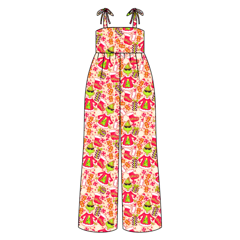 Baking Spirits Bright Rene Shoulder Tie Adult Jumpsuit - Bamboo - Pre Order - Christmas Special