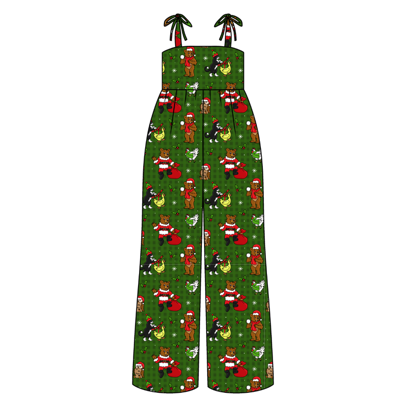 Cozy Cabin Christmas Rene Shoulder Tie Adult Jumpsuit - Bamboo - Pre Order - Christmas Special