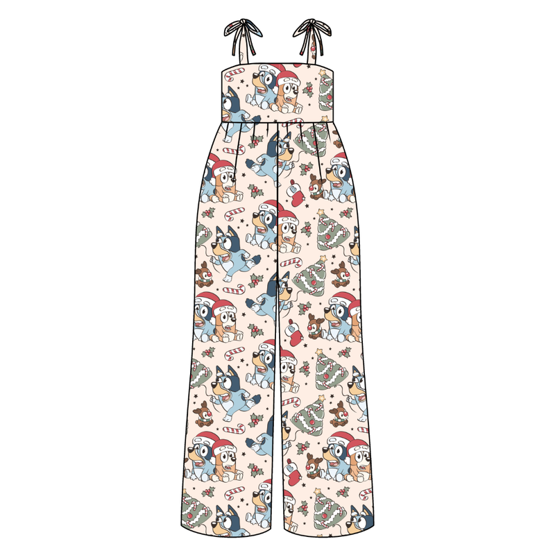 Heeler Holiday Rene Shoulder Tie Adult Jumpsuit - Bamboo - Pre Order - Christmas Special
