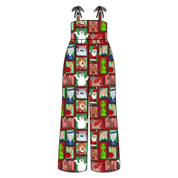 Christmas through the Years Rene Shoulder Tie Adult Jumpsuit - Bamboo - Pre Order - Christmas Special