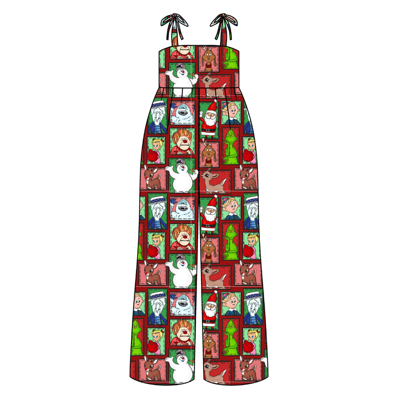 Christmas through the Years Rene Shoulder Tie Adult Jumpsuit - Bamboo - Pre Order - Christmas Special