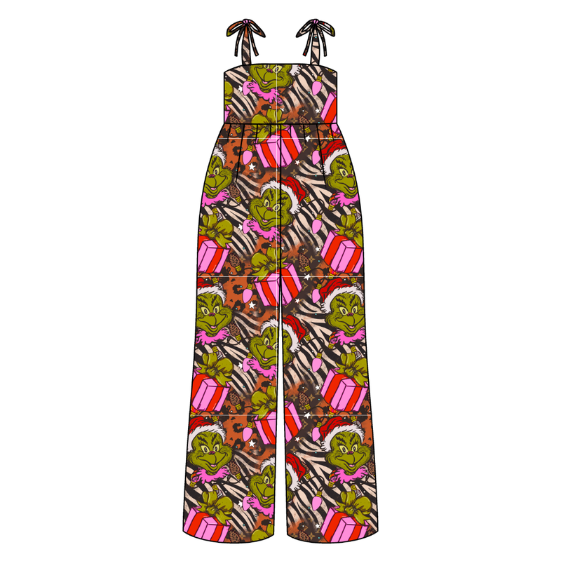 Pretty Mean Christmas Rene Shoulder Tie Adult Jumpsuit - Bamboo - Pre Order - Christmas Special