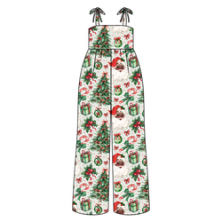 Evergreen Dreams Rene Shoulder Tie Adult Jumpsuit - Bamboo - Pre Order - Christmas Special