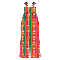 Festive & Fierce Rene Shoulder Tie Adult Jumpsuit - Bamboo - Pre Order - Christmas Special
