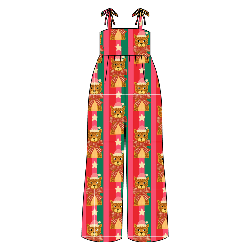 Festive & Fierce Rene Shoulder Tie Adult Jumpsuit - Bamboo - Pre Order - Christmas Special