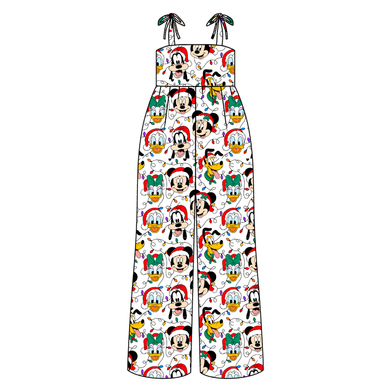 Jolly Holiday Crew Rene Shoulder Tie Adult Jumpsuit - Bamboo - Pre Order - Christmas Special