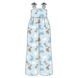 Snowy Sidekicks Rene Shoulder Tie Adult Jumpsuit - Bamboo - Pre Order - Christmas Special