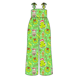 Swamp Bells Rene Shoulder Tie Adult Jumpsuit - Bamboo - Pre Order - Christmas Special