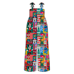 Jolly Patchwork Rene Shoulder Tie Adult Jumpsuit - Bamboo - Pre Order - Christmas Special