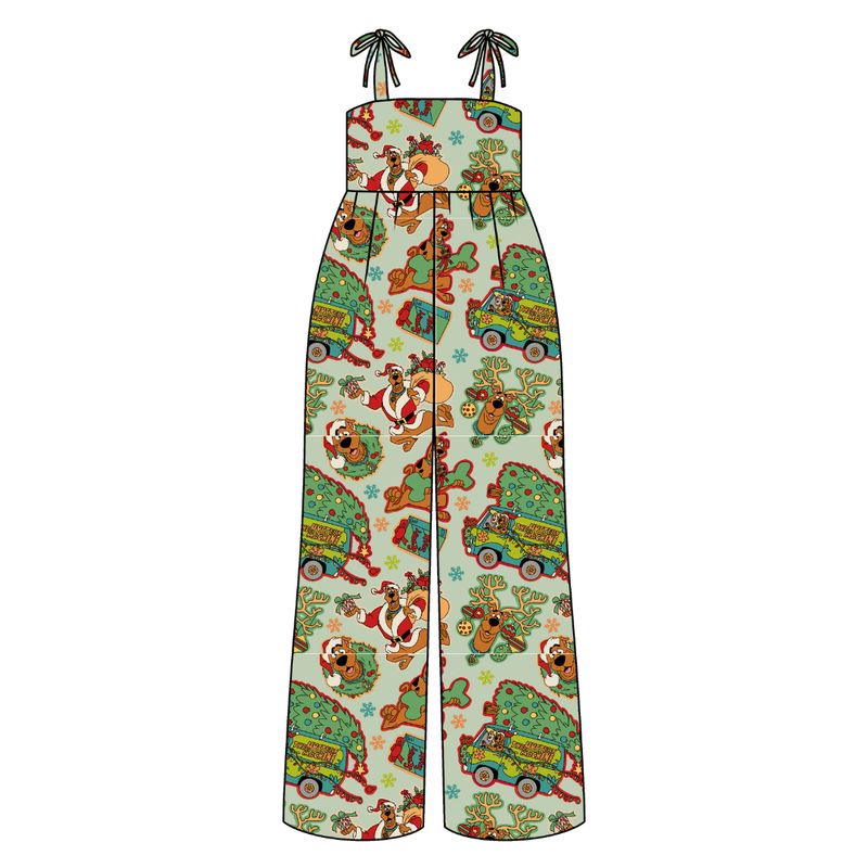 Christmas Mystery Rene Shoulder Tie Adult Jumpsuit - Bamboo - Pre Order - Christmas Special