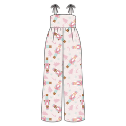 Sugarplum Rene Shoulder Tie Adult Jumpsuit - Bamboo - Pre Order - Christmas Special