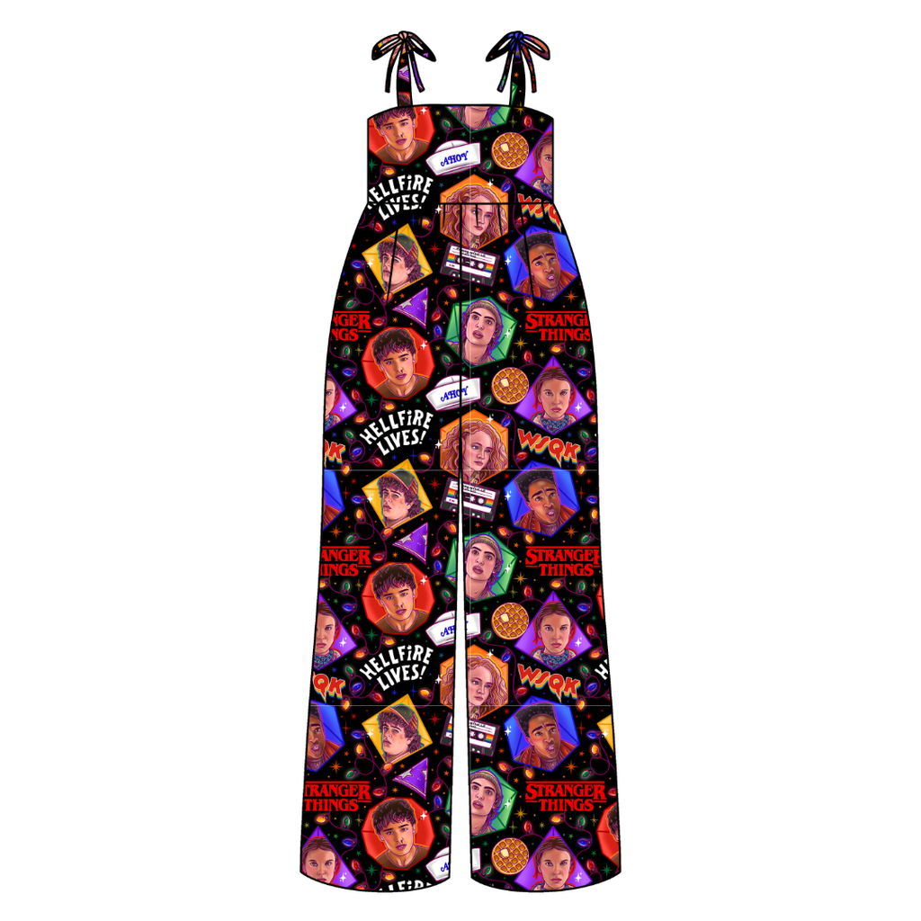 Upside Down Night Rene Adult Shoulder Tie Jumpsuit Bamboo - Pre Order