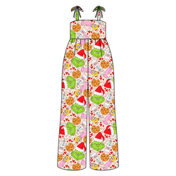 Heart of Whoo Ville Rene Shoulder Tie Adult Jumpsuit - Bamboo - Pre Order - Christmas Special