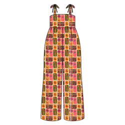 Holly Jolly Holiday Rene Shoulder Tie Adult Jumpsuit - Bamboo - Pre Order - Christmas Special