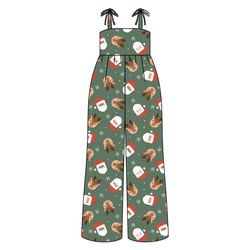 Sleigh Bell Dreams Rene Shoulder Tie Adult Jumpsuit - Bamboo - Pre Order - Christmas Special