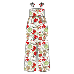 Mistle Toe & Mischief Rene Shoulder Tie Adult Jumpsuit - Bamboo - Pre Order - Christmas Special