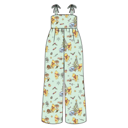 Woodland Christmas Wishes Rene Shoulder Tie Adult Jumpsuit - Bamboo - Pre Order - Christmas Special