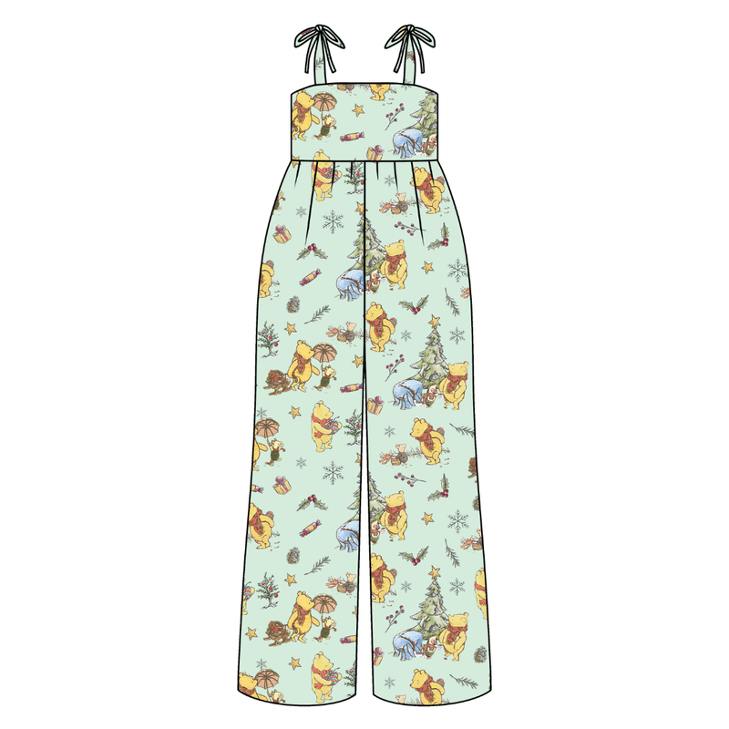 Woodland Christmas Wishes Rene Shoulder Tie Adult Jumpsuit - Bamboo - Pre Order - Christmas Special