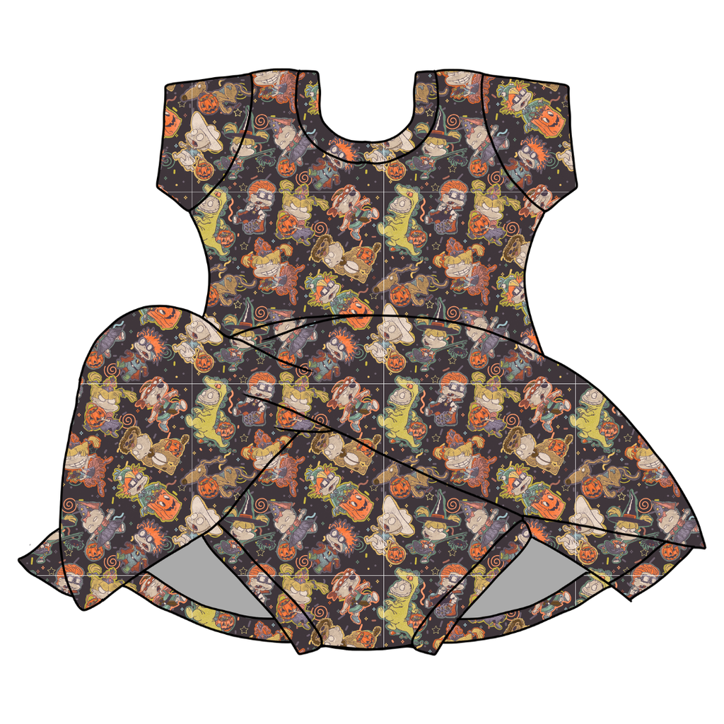 Midnight Mischief Charming Short Sleeve Skirted Leotard - PRE ORDER