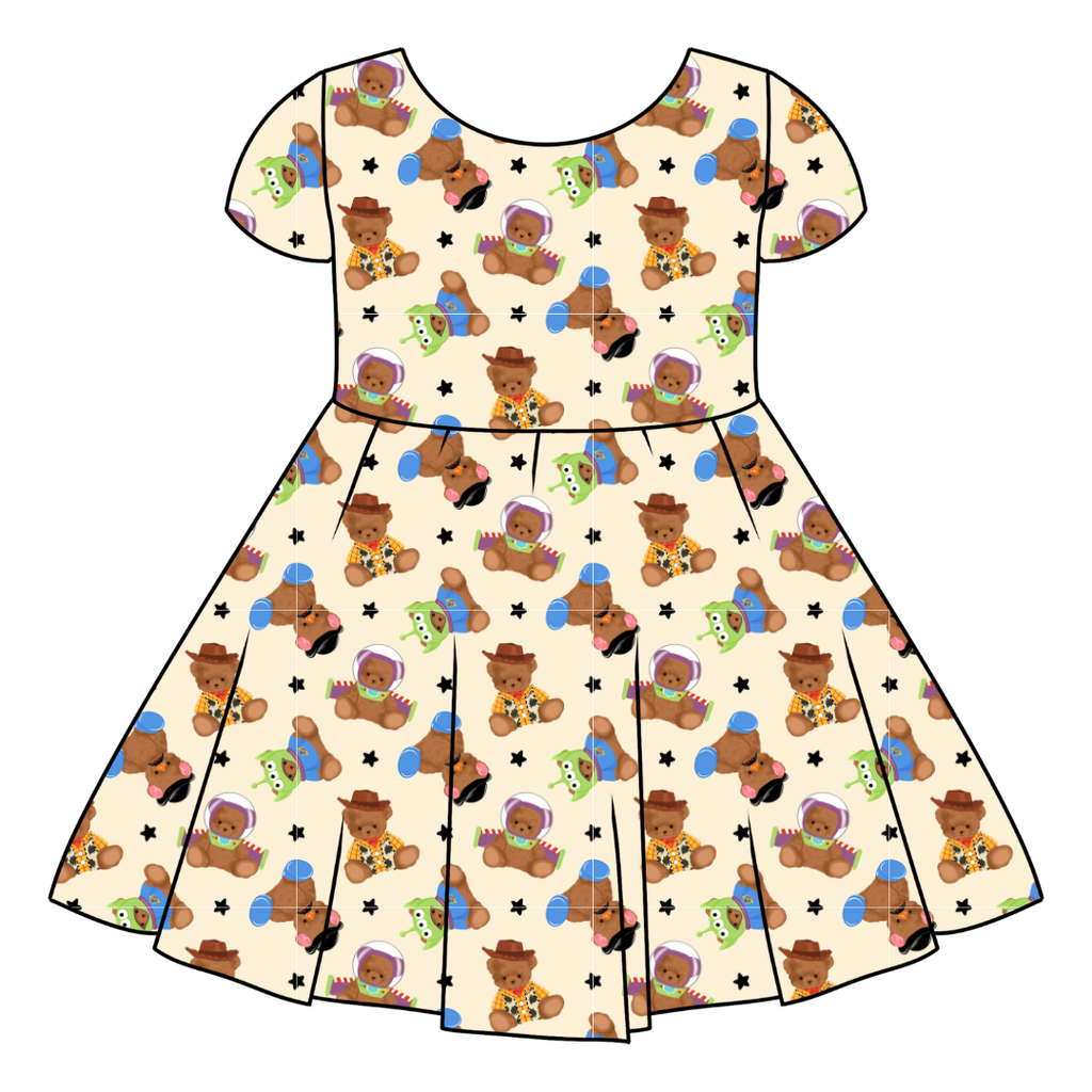 Toy Box Besties Honey Girl's Twirl Dress Bamboo - PRE ORDER