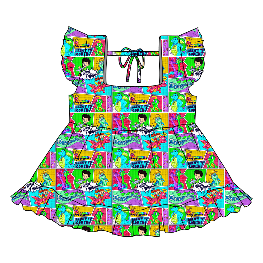 Dragon Dreams Sadie Tie Back Ruffle Top - PRE ORDER