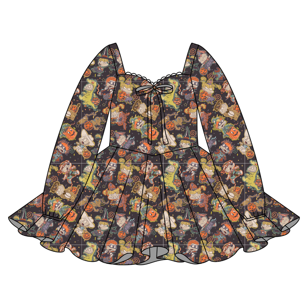 Midnight Mischief - Chloe Long Sleeve Sweetheart Dress Knit - PRE ORDER