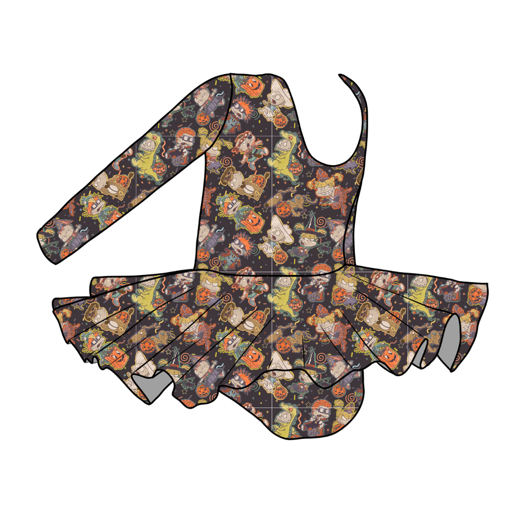 Midnight Mischief - Grace Long Sleeve Skirted Leotard - PRE ORDER