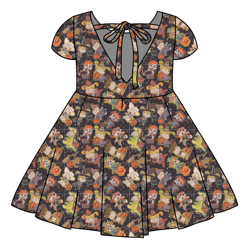 Midnight Mischief - Honey Girl's Twirl Dress Bamboo - PRE ORDER