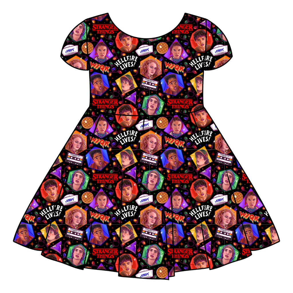 Upside Down Night Honey Girl's Twirl Dress Bamboo - PRE ORDER