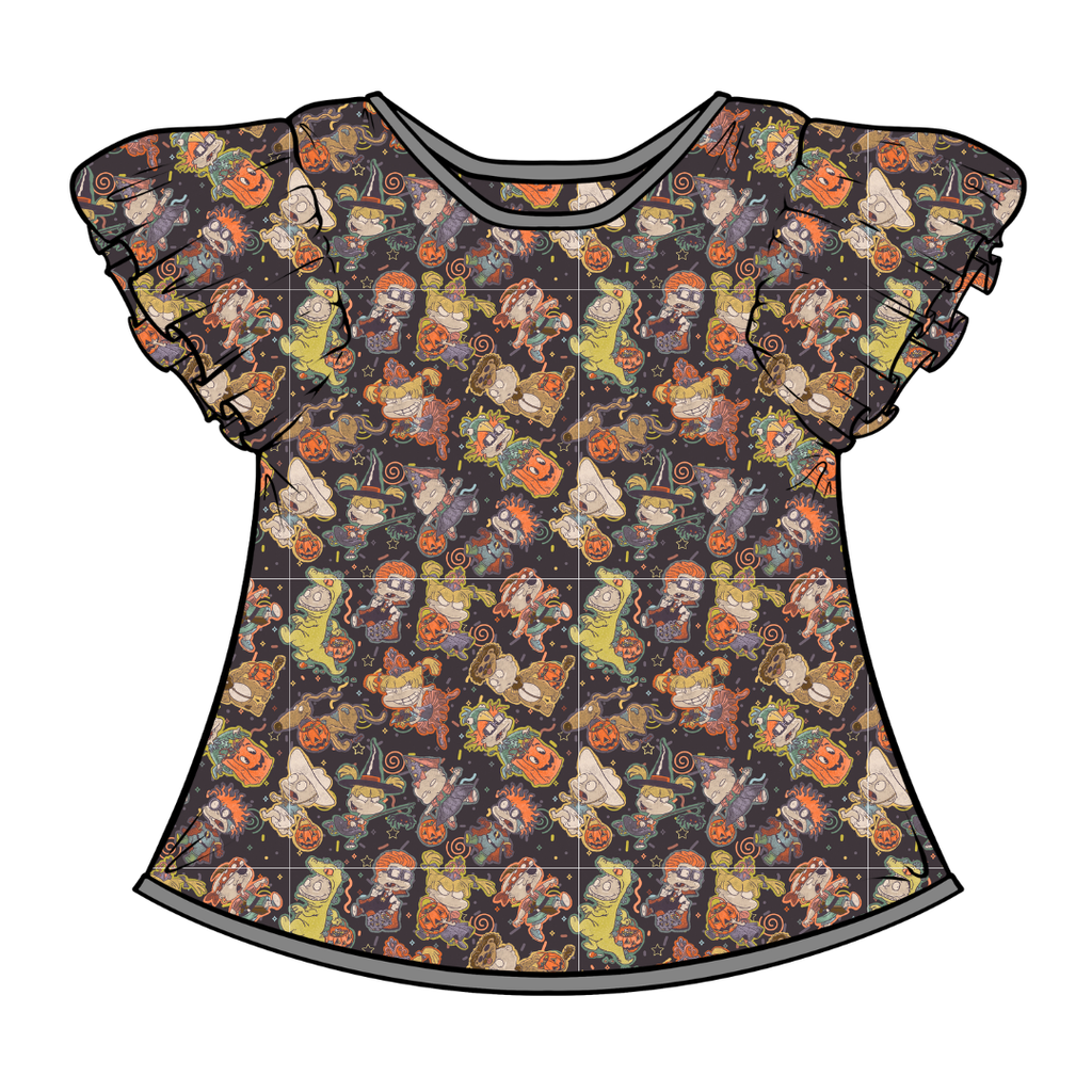 Midnight Mischief Moon Short Sleeve Flutter Bamboo Shirt - PRE ORDER
