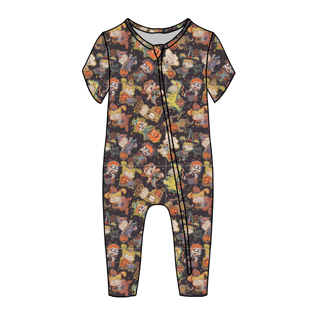 Midnight Mischief Dandelion Short Sleeve Sleeper Bamboo - PRE ORDER