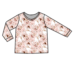 Jolly Snowman - Pink Ruby Adult Long Sleeve Shirt - Bamboo - Pre Order - Christmas Special