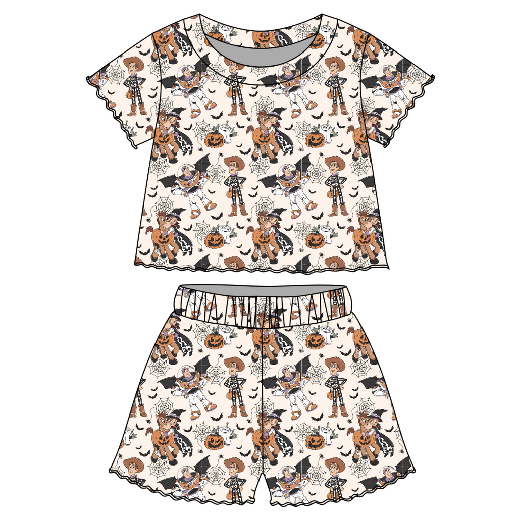 Terror Toys - Orchid Ruffle Short Sleeve Short Set Bamboo - PRE ORDER