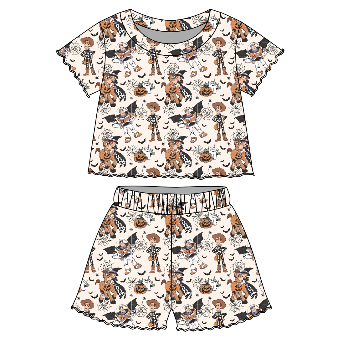 Terror Toys - Orchid Ruffle Short Sleeve Short Set Bamboo - PRE ORDER