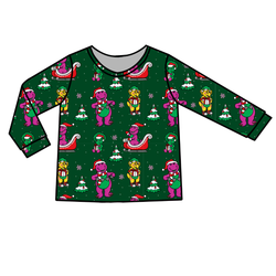 Dino Days of Christmas Ruby Adult Long Sleeve Shirt - Bamboo - Pre Order - Christmas Special