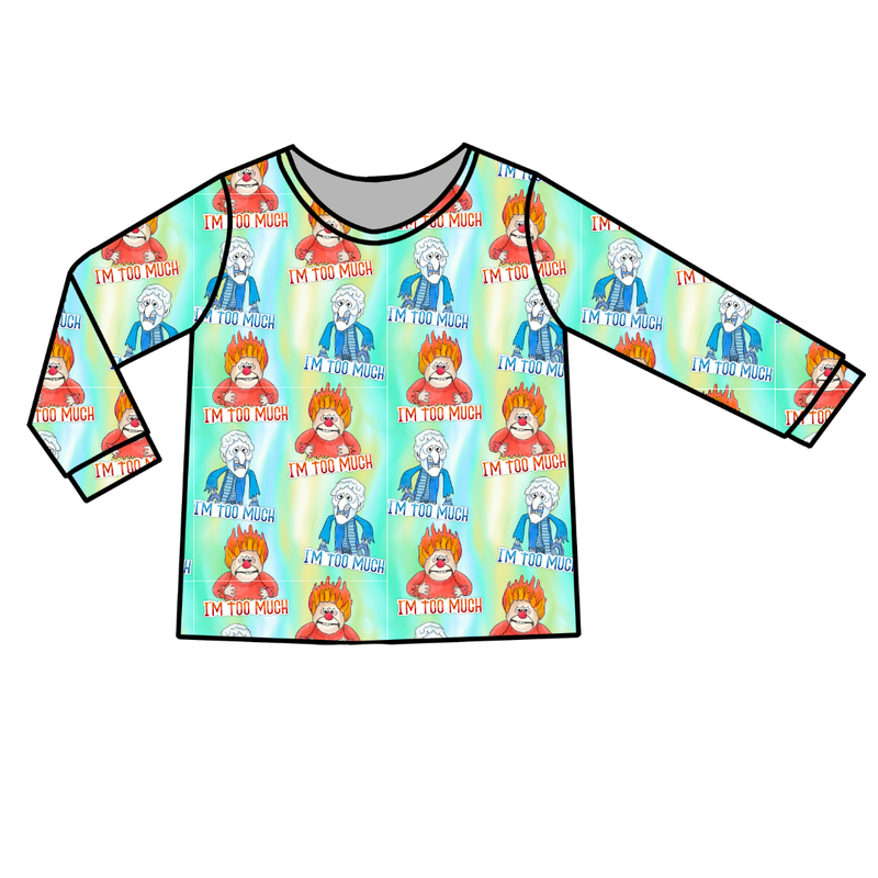 Too Much Christmas Ruby Adult Long Sleeve Shirt - Bamboo - Pre Order - Christmas Special