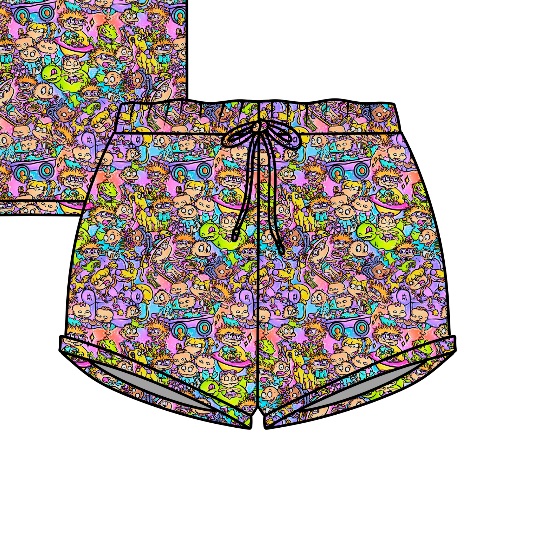90's Playdate Jazzy Adult Pajama Bamboo Shorts - Pre Order