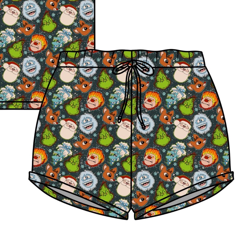 Classic Christmas Mischief Jazzy Adult Shorts - Bamboo - Pre Order - Christmas Special