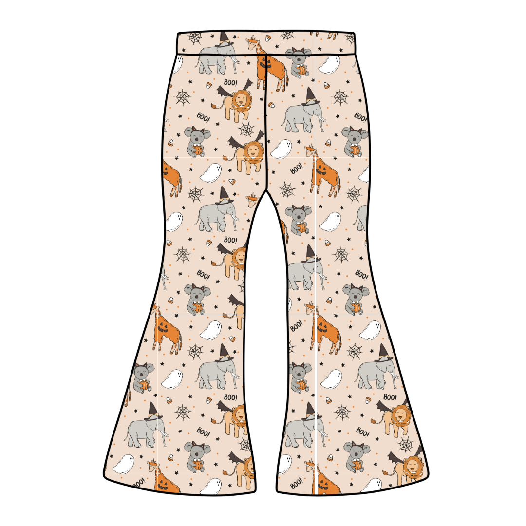 Boo At The Zoo Mod Adult Flare Bamboo Pants - Pre Order