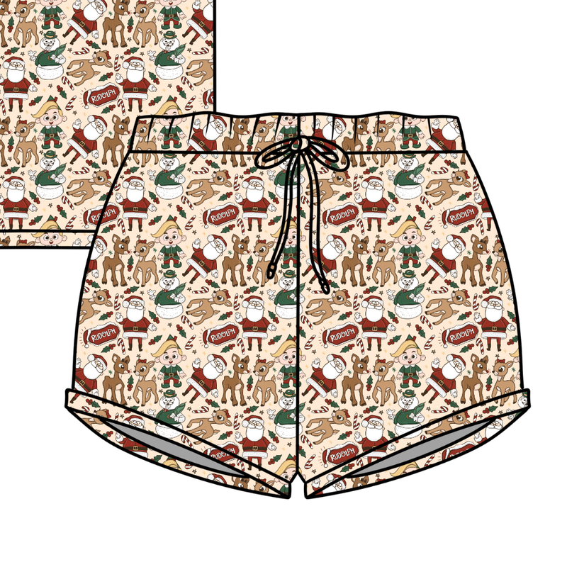 Red Nose Jazzy Adult Shorts - Knit - Pre Order - Christmas Special