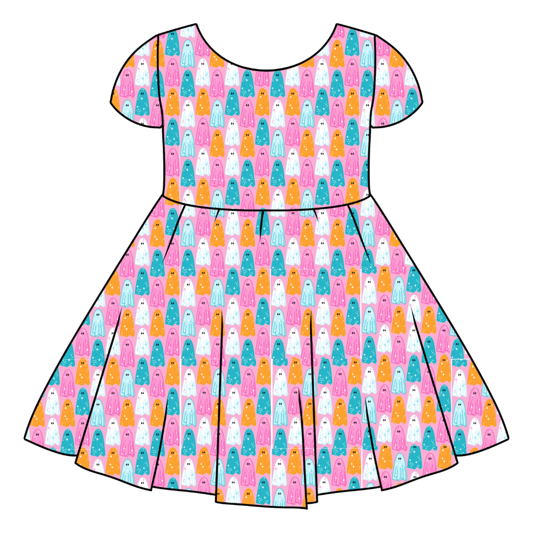 LETS GO GHOULS - Honey Girl's Twirl Dress Bamboo - PRE ORDER