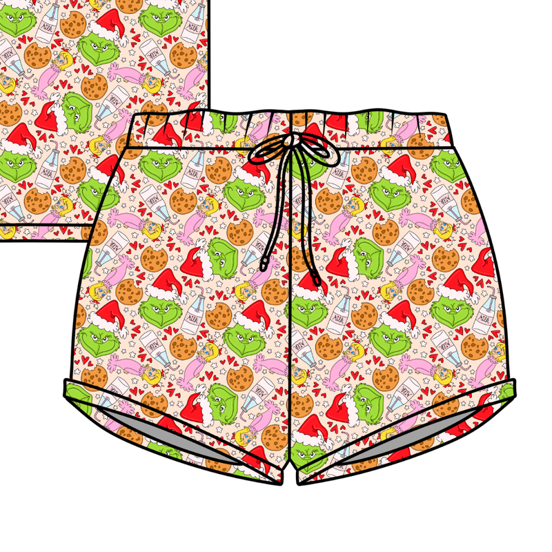 Heart of Whoo Ville Jazzy Adult Shorts - Bamboo - Pre Order - Christmas Special
