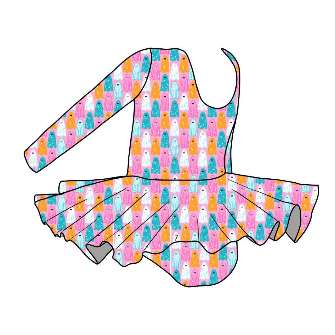 LETS GO GHOULS - Grace Long Sleeve Skirted Leotard - PRE ORDER