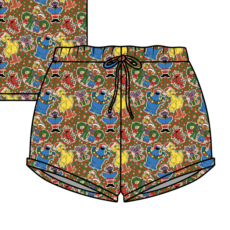 Merry Street Friends Jazzy Adult Shorts - Bamboo - Pre Order - Christmas Special