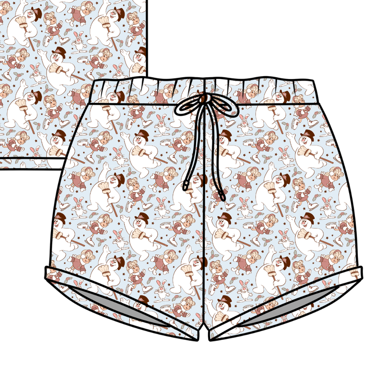 Jolly Snowman - Blue Jazzy Adult Shorts - Bamboo - Pre Order - Christmas Special