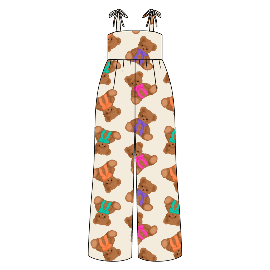 Cuddle Cuties Rene Adult Shoulder Tie Jumpsuit Bamboo - Pre Order