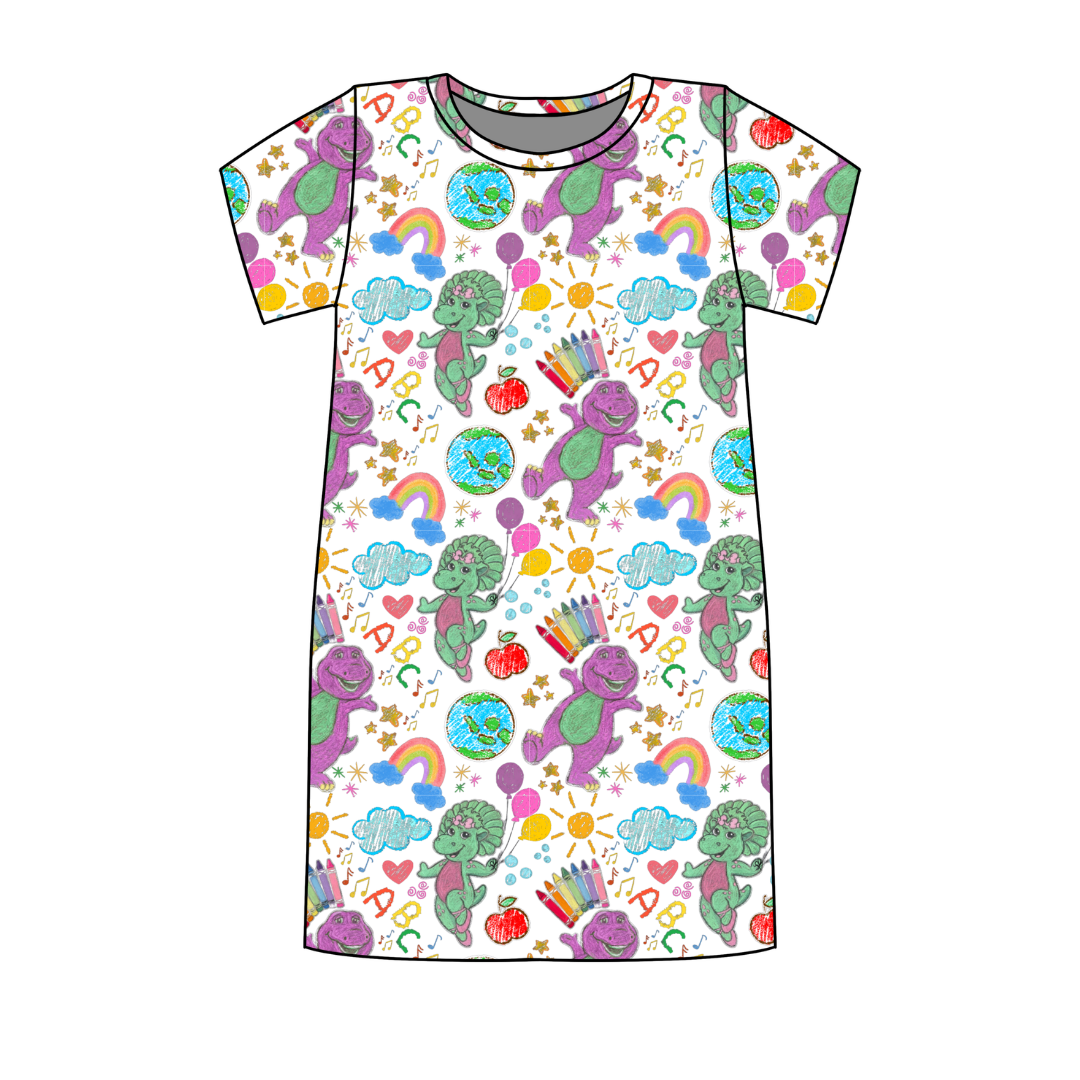 Learning is Magic Poppy Oversized Sleep Shirt Bamboo - Pre Order