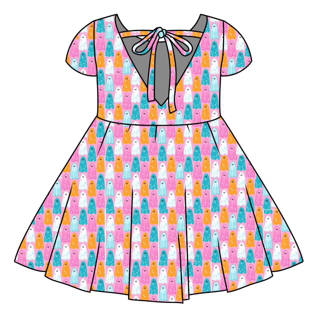 LETS GO GHOULS - Honey Girl's Twirl Dress Bamboo - PRE ORDER