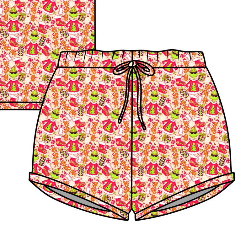 Baking Spirits Bright Jazzy Adult Shorts - Bamboo - Pre Order - Christmas Special